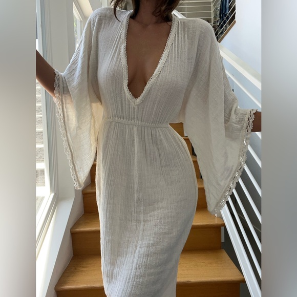 JEN'S PIRATE BOOTY FREE PEOPLE GAUZE ANGEL WING MAXI DRESS REVOLVE ANTHROPOLOGIE - Picture 1 of 7